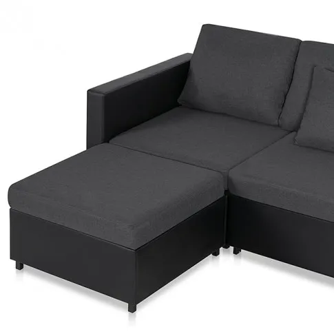 4-osobowa czarno-ciemnoszara sofa - Arbre 4Q