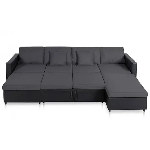 4-osobowa czarno-ciemnoszara sofa - Arbre 4Q