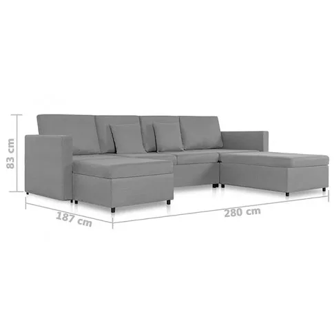 4-osobowa rozkładana jasnoszara sofa Arbre 4X 