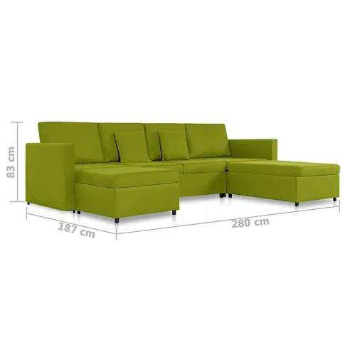 4-osobowa rozkładana zielona sofa Arbre 4X