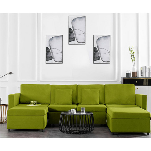 4-osobowa rozkładana zielona sofa Arbre 4X