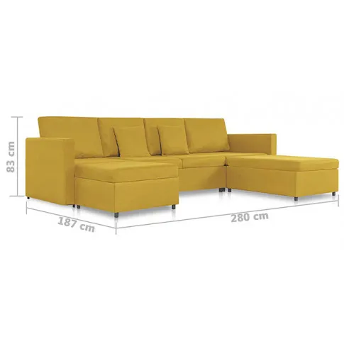 4-osobowa rozkładana żółta sofa Arbre 4X