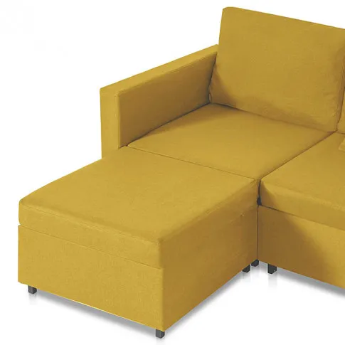4-osobowa rozkładana żółta sofa Arbre 4X
