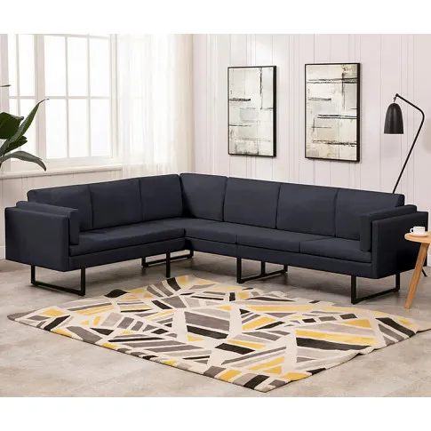 7-osobowa ciemnoszara sofa narożna, tkanina, Sirena 2X