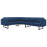 7-osobowa niebieska sofa narożna z tkaniny - Sirena
