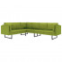 7-osobowa zielona sofa narożna z tkaniny - Sirena