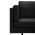 7-osobowa czarna sofa narożna, tkanina, Sirena 2X