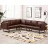 7-osobowa brązowa sofa narożna ekoskóra, Sirena 2X