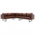 7-osobowa brązowa sofa narożna z ekoskóry - Sirena 2X