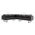 7-osobowa czarna sofa narożna, ekoskóra, Sirena 2X