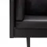 7-osobowa czarna sofa narożna, ekoskóra, Sirena 2X