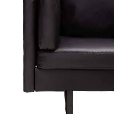 7-osobowa czarna sofa narożna, ekoskóra, Sirena 2X