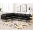 7-osobowa czarna sofa narożna, ekoskóra, Sirena 2X