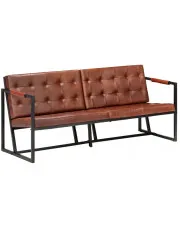 Brązowa sofa 3-osobowa ze skóry koziej – Merry 