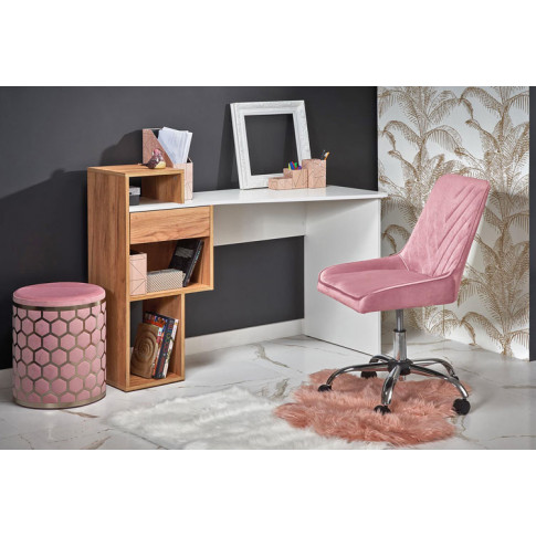 Zdjęcie minimalistyczne biurko z półkami i szufladą Lider - sklep Edinos.pl