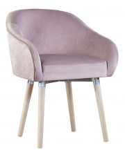 Różowy tapicerowany fotel skandynawski Iveris 2X - 68 kolorów w sklepie Edinos.pl