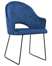 Granatowy fotel tapicerowany Jorti 3X - 68 kolorów
