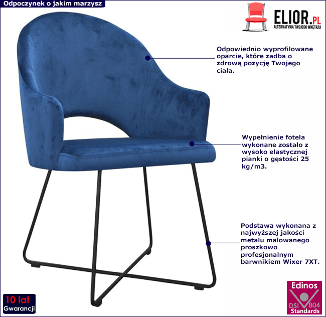 Nowoczesny fotel z podłokietnikami Salins 4X