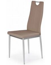 Krzesło tapicerowane nowoczesne Vulpin - cappuccino w sklepie Edinos.pl