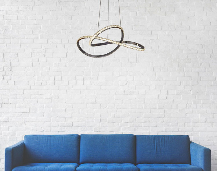 Nowoczesna lampa wisząca LED z kryształkami S001-Malibo