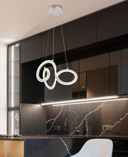 Nowoczesna biała lampa wisząca LED S005-Uvex