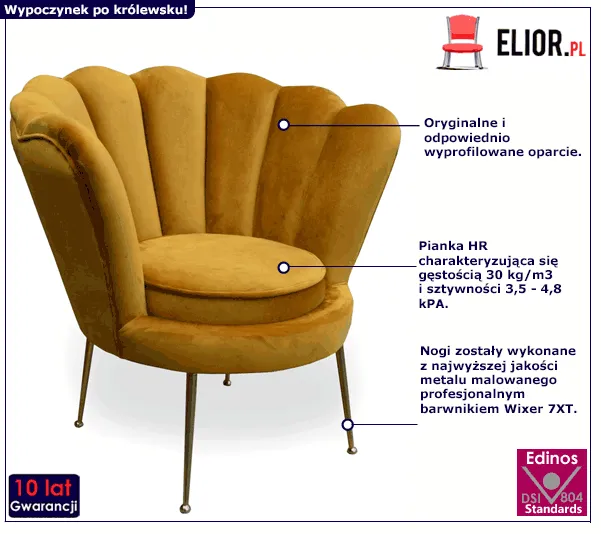 Tapicerowany fotel do salonu Beweris