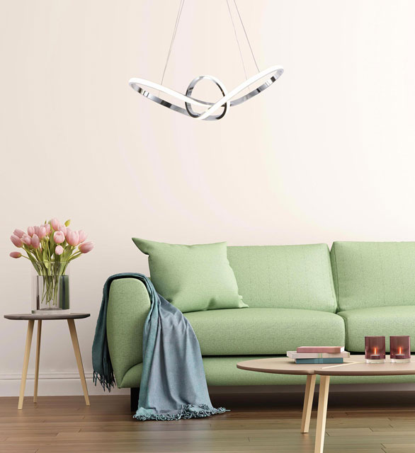 Nowoczesna chromowana lampa wisząca LED S010-Botivo