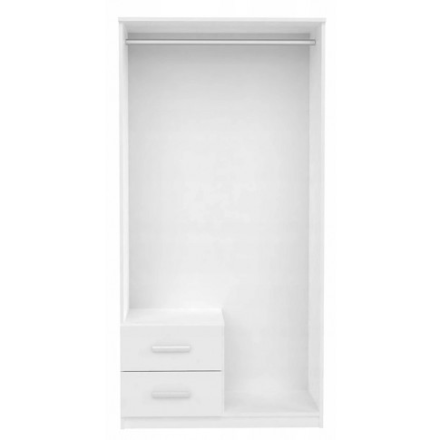 Układ wnętrza białej szafy z lustrem Amira 2S