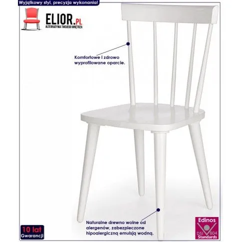 Fotografia Skandynawskie krzesło patyczak Ulvin - białe z kategorii Krzesła drewniane