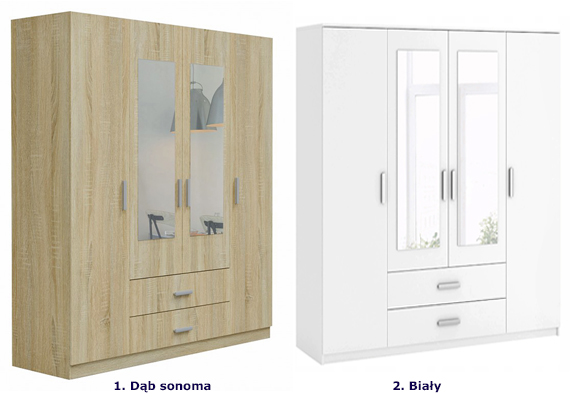 Dostępne warianty kolorytyczne szafy Besari 3S
