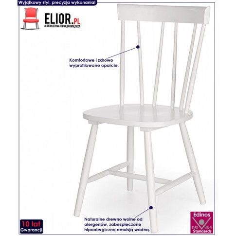 Fotografia Skandynawskie krzesło Oskin - białe z kategorii Krzesła drewniane