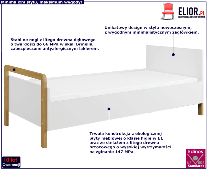 Minimalistyczne łóżko dla dzieci Benny 2X