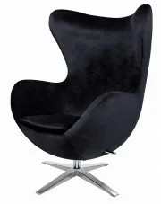 Czarny fotel obrotowy do salonu - Eggi 5X w sklepie Edinos.pl
