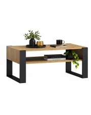 Nowoczesna ława kawowa dąb artisan + czarny - Bracio w sklepie Edinos.pl
