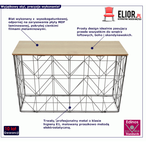 Czarny stolik druciany Tulmi składany