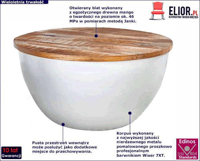 Produkt Stolik kawowy z otwieranym blatem - Caliner 2X