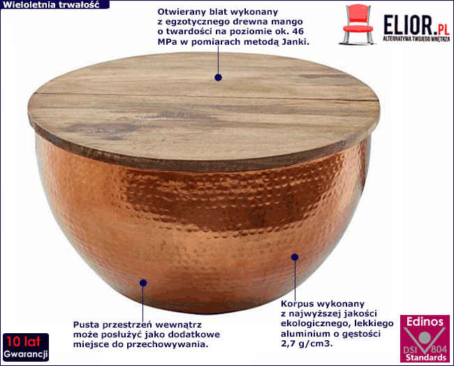 Produkt Aluminiowy stolik kawowy do salonu - Caliner 3X