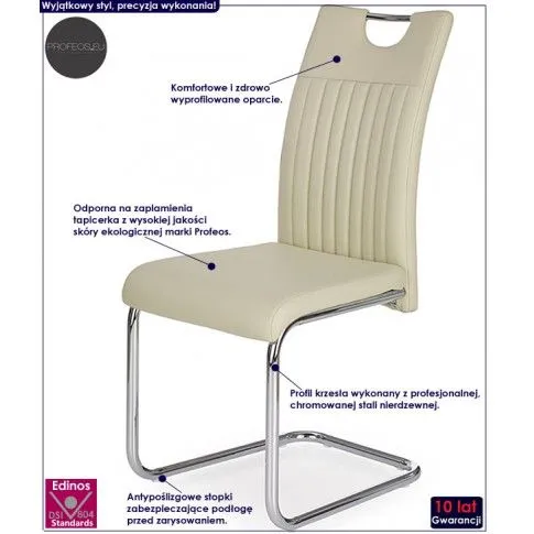 Fotografia Krzesło tapicerowane Visar - kremowe z kategorii Strona główna