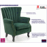 Zielony pikowany fotel wypoczynkowy Romes