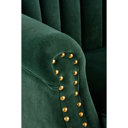 Tapicerka zielonego fotela wypoczynkowego Romes