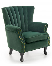 Zielony tapicerowany fotel wypoczynkowy - Romes w sklepie Edinos.pl