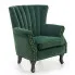 Zielony tapicerowany welurem fotel wypoczynkowy Romes