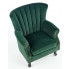 Zielony fotel w stylu chesterfield Romes