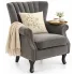 Szary welurowy wygodny fotel wypoczynkowy - Lorus