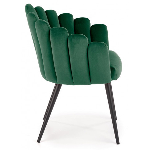 Szczegółowe zdjęcie nr 5 produktu Zielone welwetowe krzesło glamour - Zusi