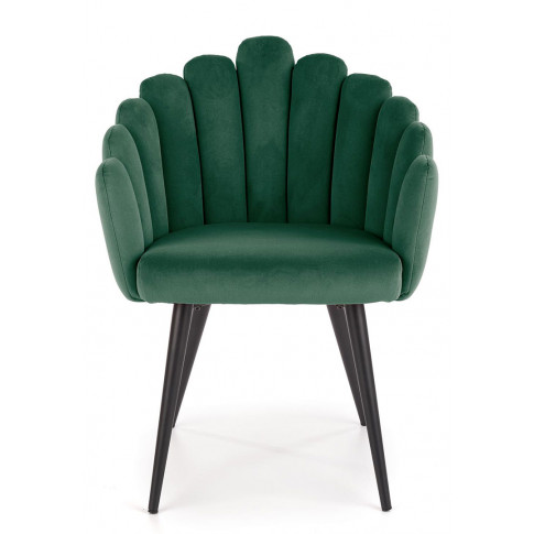 Szczegółowe zdjęcie nr 7 produktu Zielone welwetowe krzesło glamour - Zusi