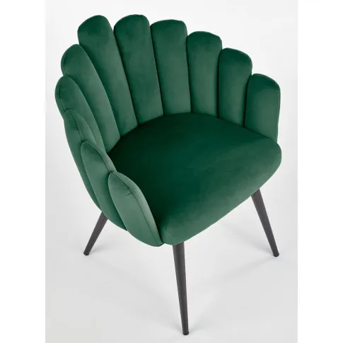 Szczegółowe zdjęcie nr 8 produktu Zielone welwetowe krzesło glamour - Zusi