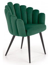 Zielone welwetowe krzesło glamour - Zusi w sklepie Edinos.pl