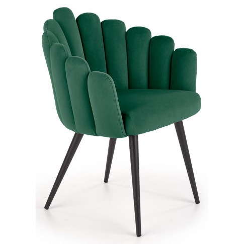 Zdjęcie produktu Zielone welwetowe krzesło glamour - Zusi.