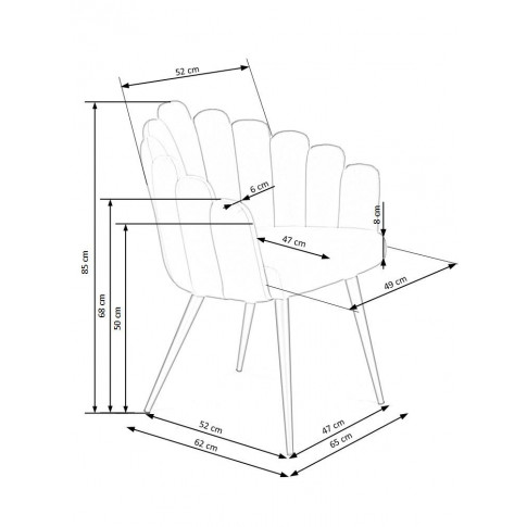 Szczegółowe zdjęcie nr 9 produktu Zielone welwetowe krzesło glamour - Zusi